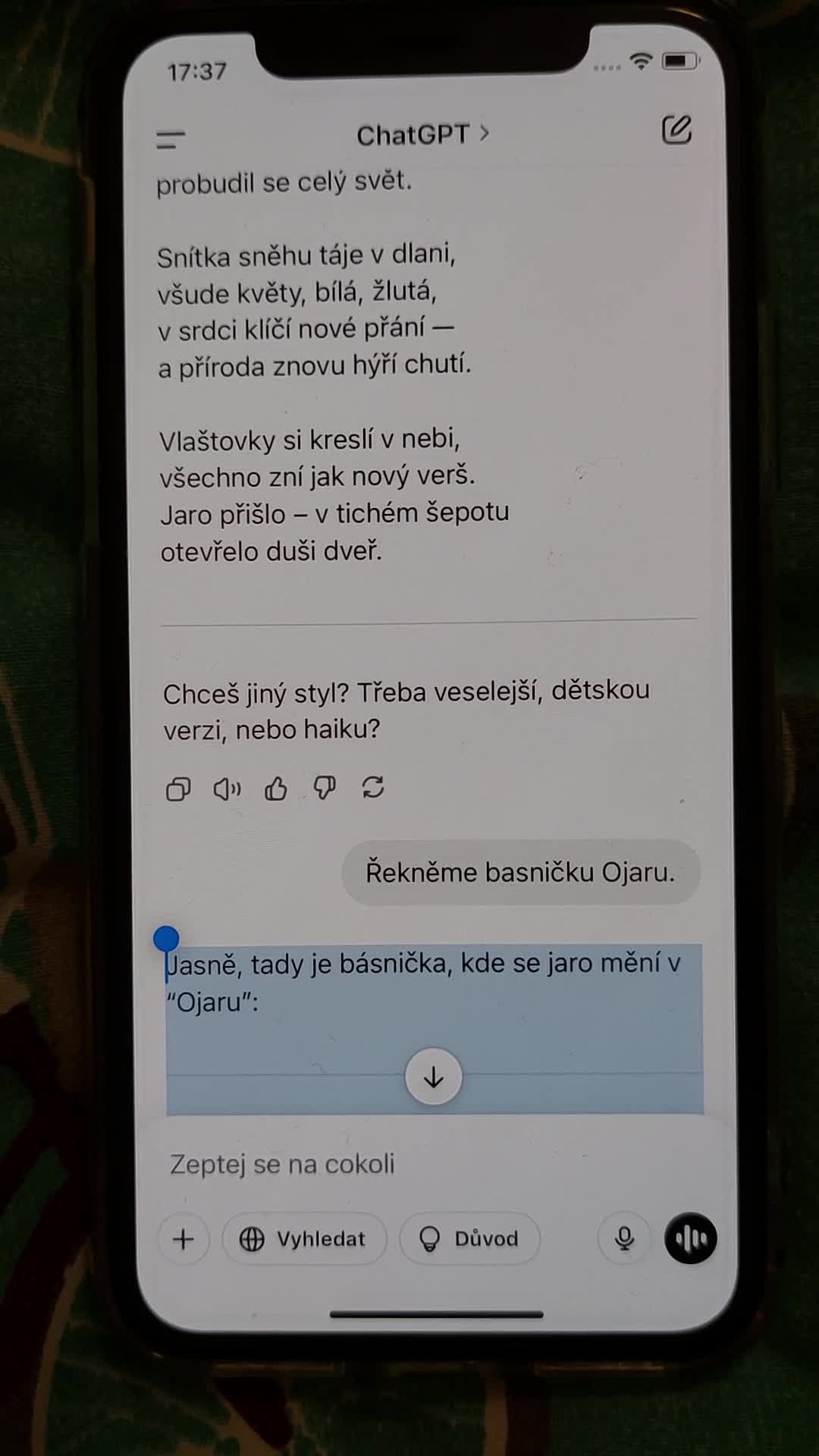 23 4 2025 princezna Marianka Mimapinková nahrála psaní o zakleté rybníkové vodě mp4