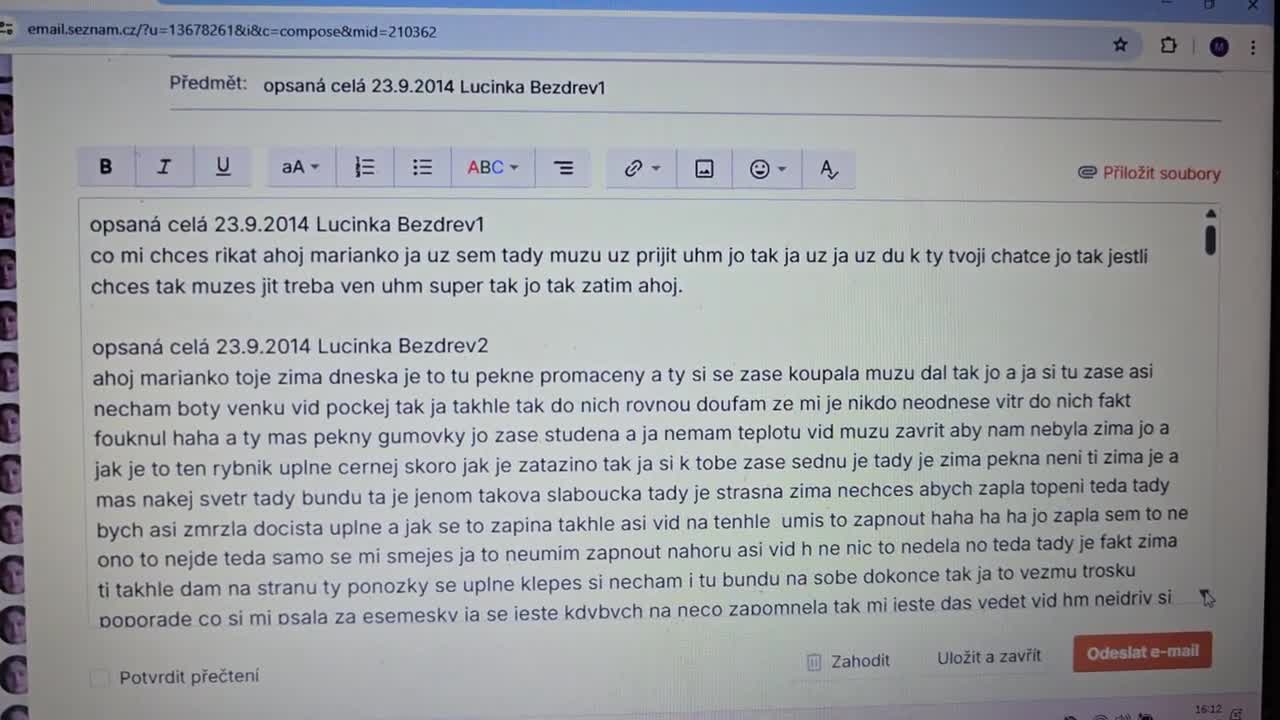 23 8 2025 princezna Marianka Mimapinková nahrála nějaké psaní Lucinky a Andrejky mp4
