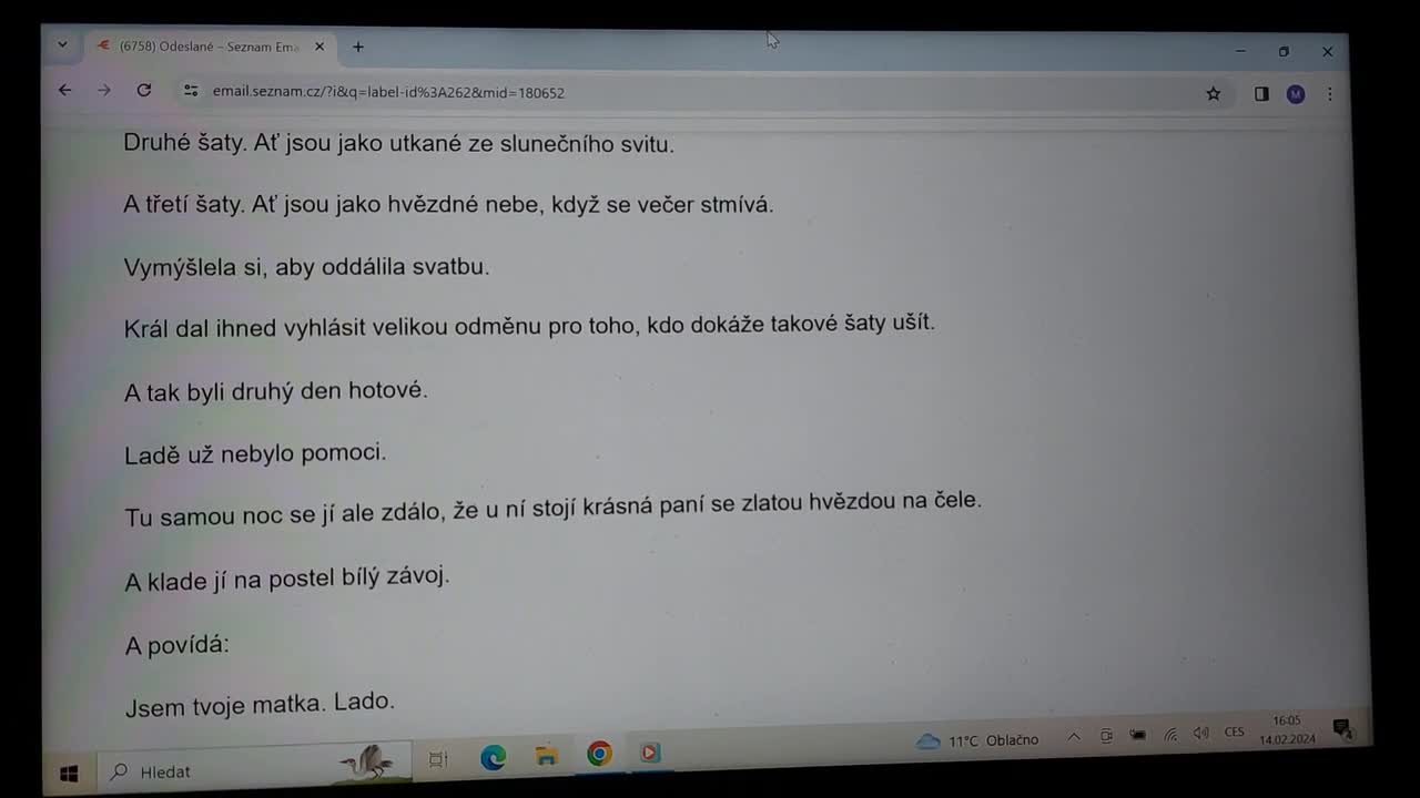 14 2 2024 princezna Marianka čte pohádku o princezně se zlatou hvězdou na čele 1 mp4