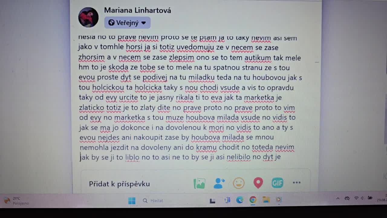 23 8 2025 princezna Marianka Mimapinková nahrála psaní Milady Elišky Danky mp4