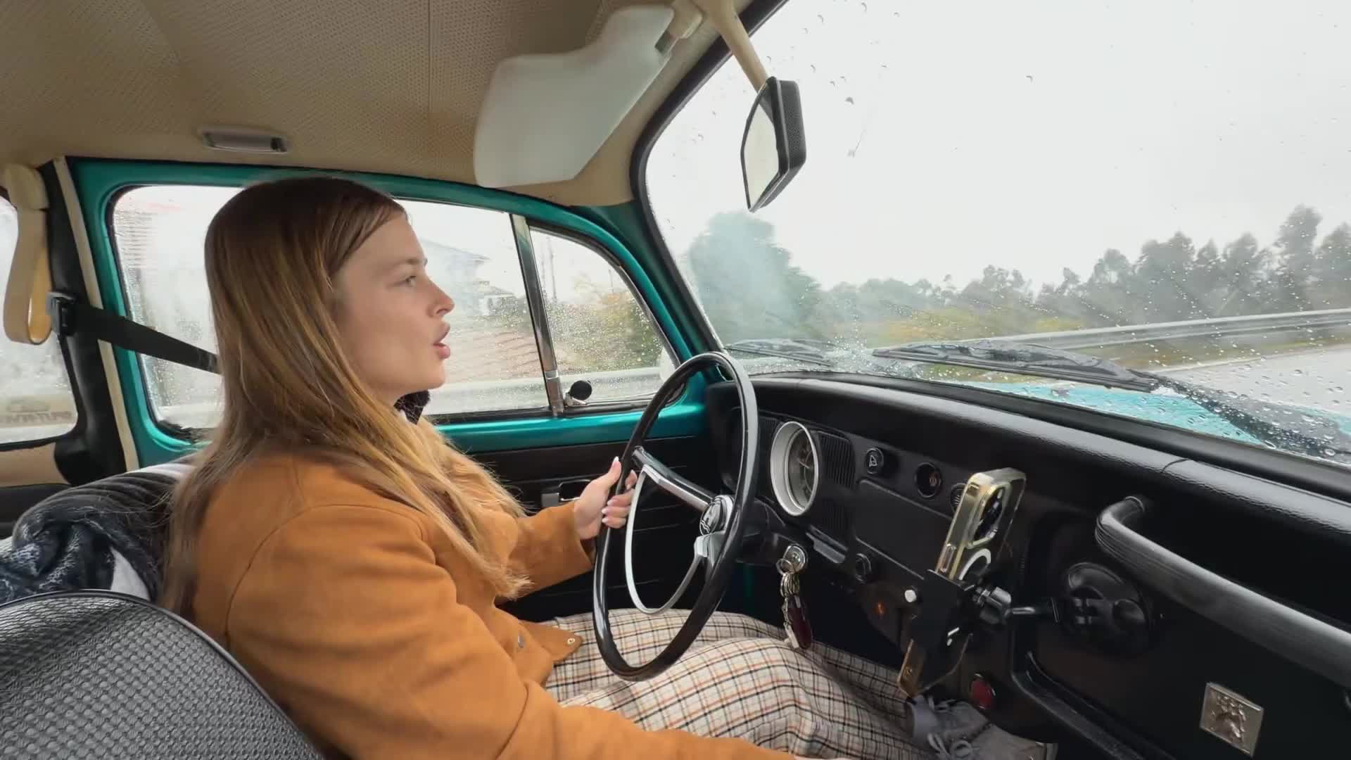 Driving My Beetle In The Rain And Filming Tik To mp4