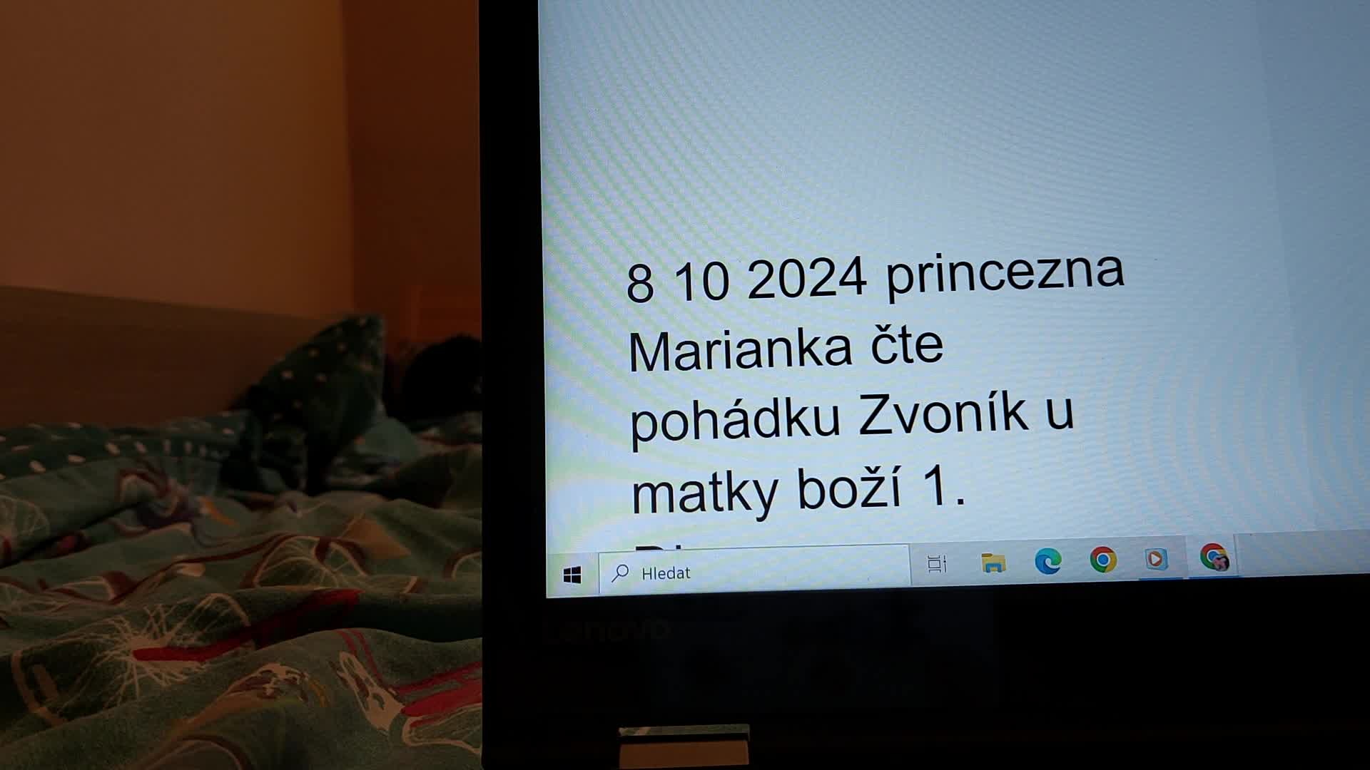 8 10 2024 princezna Marianka čte pohádku Zvoník u matky boží 1 Disney mp4