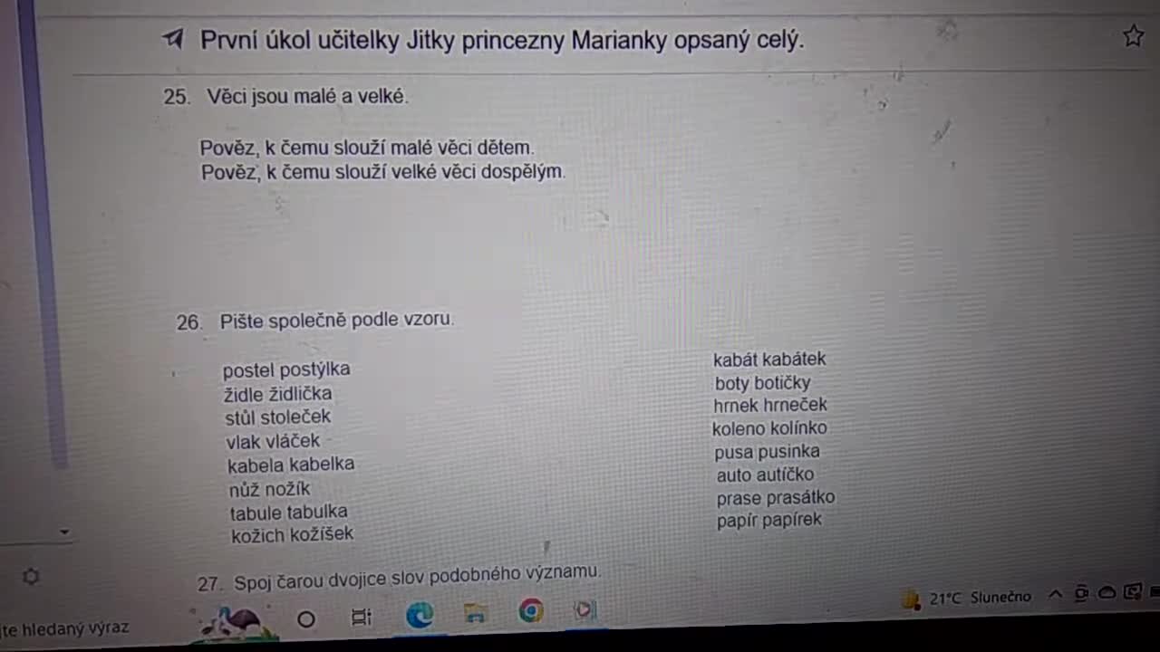 První úkol učitelky Jitky princezny Marianky opsaný celý čte princezna Marianka 1 mp4